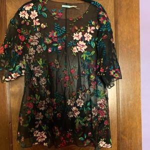 Embroidered black tunic